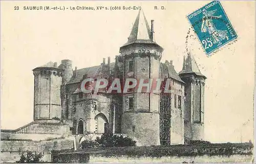 Cartes postales Saumur (M et M) Le Chateau XVe S (Cote Sud Est)