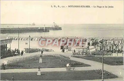 Cartes postales Boulogne sur Mer La Plage et les Jetees