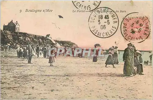 Cartes postales Boulogne sur Mer Le Portel La Plage a l'Heure du Bin