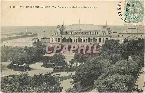 Cartes postales Boulogne sur Mer Vue Generale du Casino et des Jardins