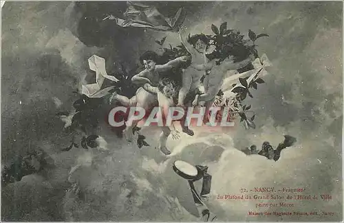 Cartes postales Nancy Fragement du Plafond du Grand Salon de l'Hotel de Ville peint par Morot