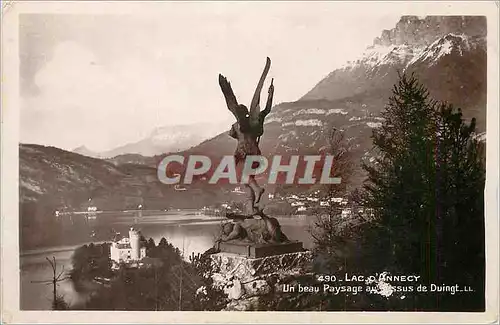 Moderne Karte Lac d'Annecy Un Beau Paysage au dessus de Duingt