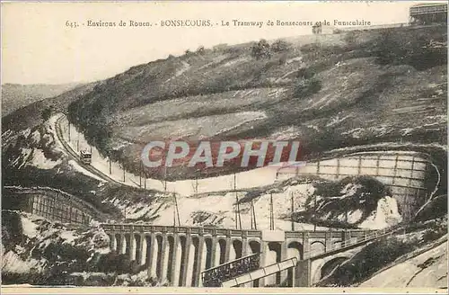 Ansichtskarte AK Environs de Rouen Bonsecours Le Tramway de Bonsecours et de Funiculaire