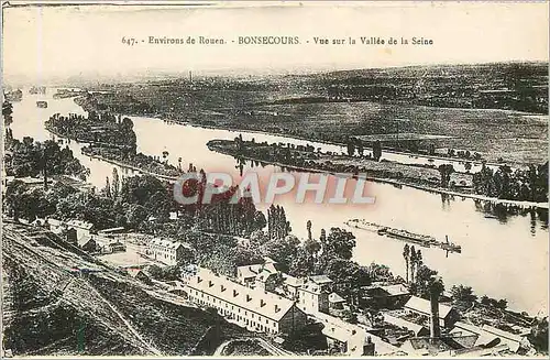 Ansichtskarte AK Environs de Rouen Bonsecours Vue sur la Vallee de la Seine