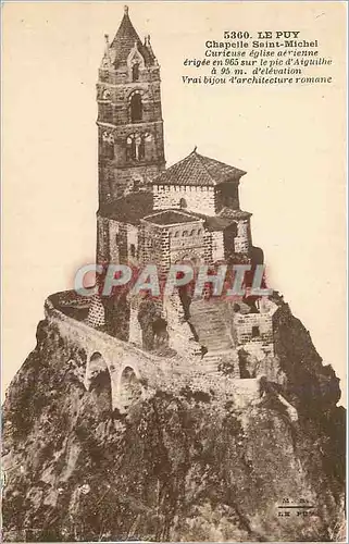 Cartes postales Le Puy Chapelle Saint Michel Curieuse Eglise aerienne