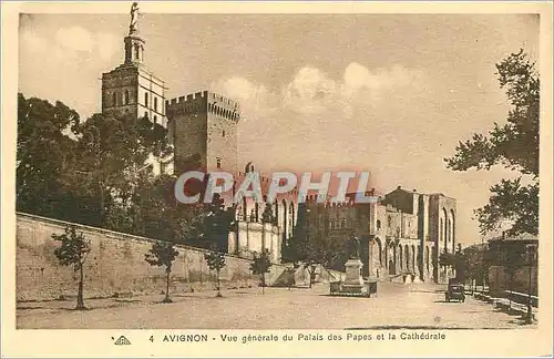 Cartes postales Avignon Vue Generale du Palais des Papes et la Cathedrale