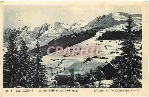 Ansichtskarte AK La Clusaz Sports d'Hiver (alt 1030 m) L'Aiguille et la Chaine des Aravis