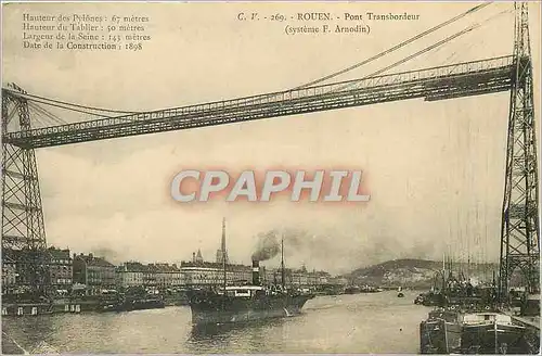 Cartes postales Rouen Pont Transbordeur Bateau