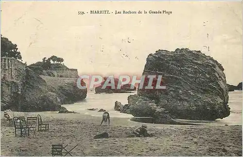 Ansichtskarte AK Biarritz Les Rochers de la Grande Plage