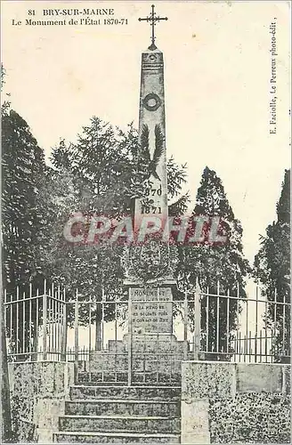 Cartes postales Bry sur Marne Le Monument de l'Etat 1870 1871