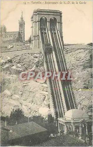 Cartes postales Marseille Ascenseurs de N D de la Garde