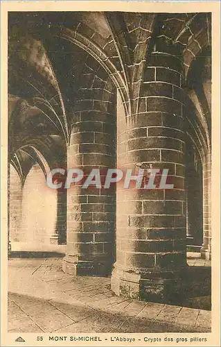 Cartes postales Mont Saint Michel L'Abbaye Crypte des Gros Piliers