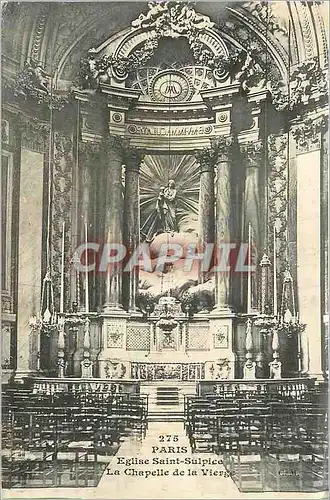 Cartes postales Paris Eglise Saint Sulpice La Chapelle de la Vierge