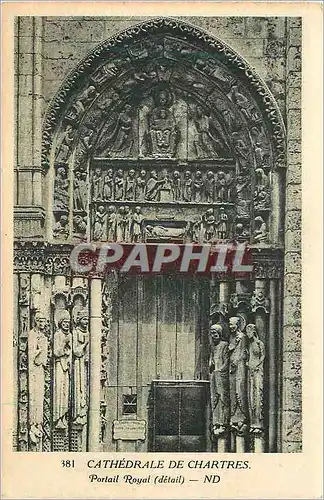 Cartes postales Cathedrale de Chartres Portail Royal (Detail)