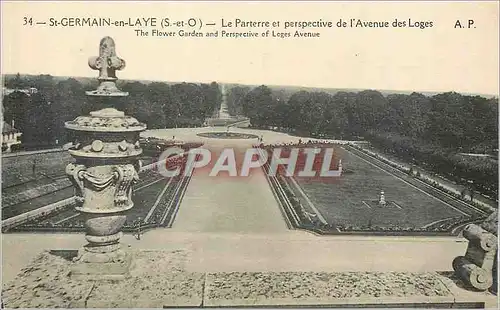 Cartes postales St Germain en Laye (S et O) Le Parterre et Perspective de l'Avenue des Loges