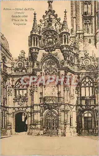 Cartes postales Arras Hotel de Ville (Detail) Facade Cote Place de la Vaquerie