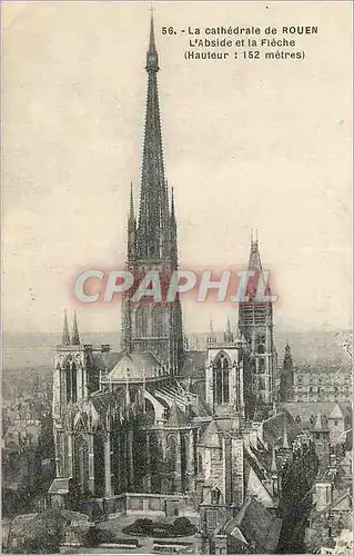 Cartes postales La Cathedrale de Rouen L'Abside et la Fleche (Hauteur 152 m)