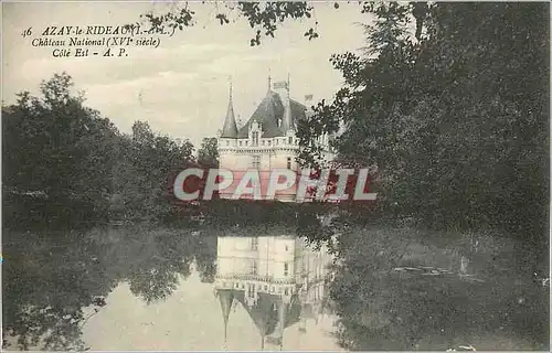 Cartes postales Azay le Rideau (I et L) Chateau National (XVIe Siecle) Cote Est