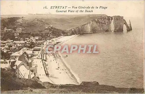 Cartes postales Etretat Vue Generale de la Plage