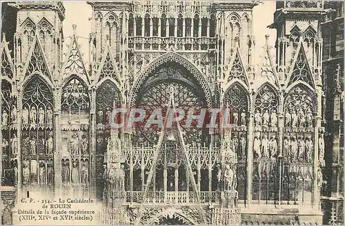 Cartes postales La Cathedrale de Rouen Detail de la Facade Superieure (XIIIe XIV et XVIe Siecle