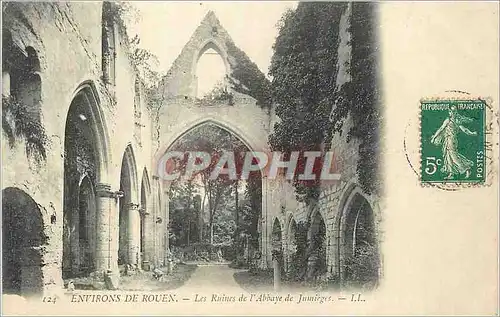 Cartes postales Environs de Rouen Les Ruines de l'Abbayede Jumieges