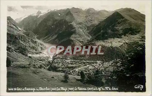 Cartes postales moderne Lac et Barrage du Chambon (1040) La Meije (2982)