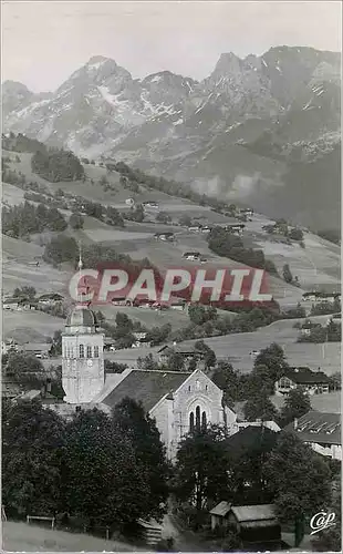 Cartes postales moderne Le Grand Bornand (Haute Savoie) L'Eglise et la Chaine des Aravis