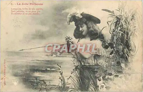 Cartes postales La Jolie Pecheuse Peche