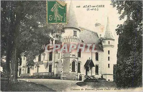 Cartes postales Azay sur Cher (I et L) Chateau de Beauvais