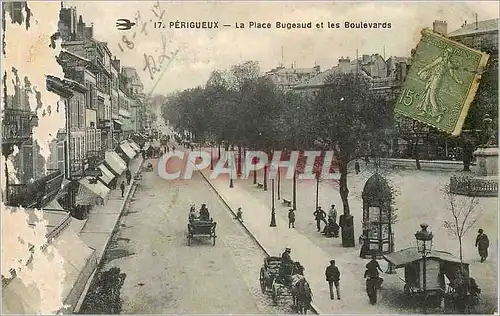 Cartes postales Perigueux la Place Bugeaud et les Boulevards