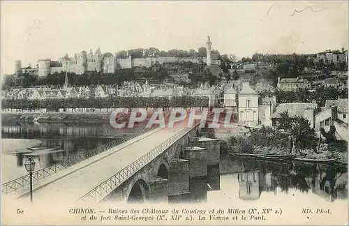 Ansichtskarte AK Chinon Ruines des Chateaux du Coudray et du Milieu (Xe XVe s)