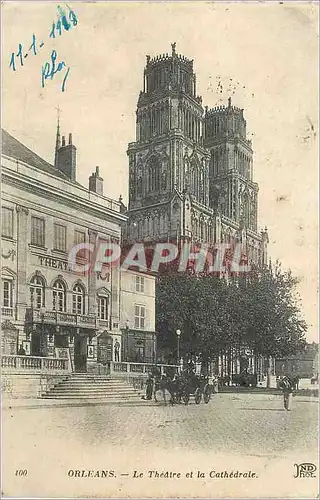Cartes postales Orleans le Theatre et la Cathedrale