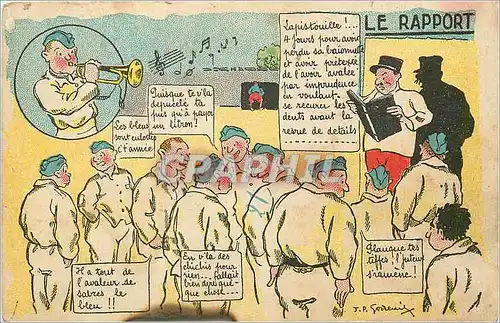 Cartes postales Le Rapport Militaria