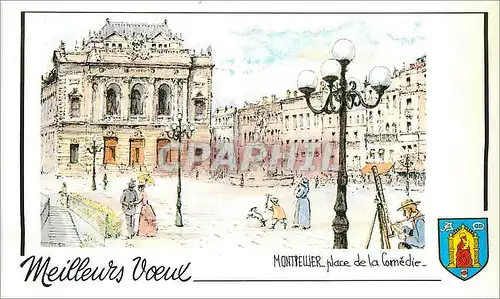 Cartes postales moderne Meilleurs V�ux Montpellier Place de la Comedie