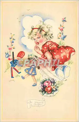 Cartes postales Fille Poupee Soldat