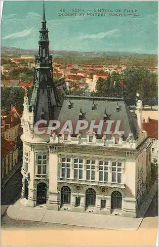 Cartes postales Sens l'Hotel de Ville Dupont et Poivert (Arch)