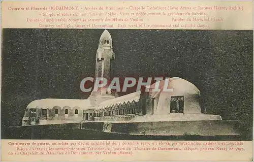Cartes postales Douaumont Arriere du Monument Chapelle Catholique Militaria