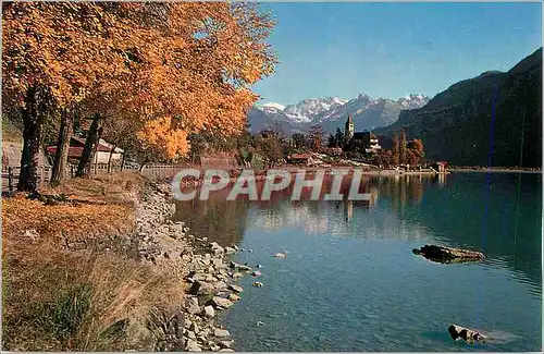 Moderne Karte Brienz mit Kirche Sustenhorn