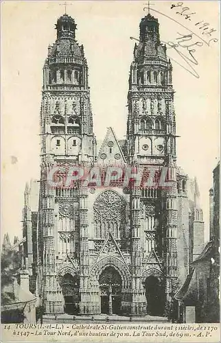 Cartes postales Tours (I et L) Cathedrale St Gatien