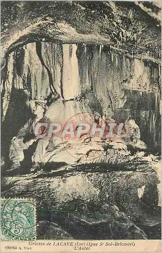 Cartes postales Grottes de Lacaves (Lot) Igue St Sol Belcastel) L'Autel