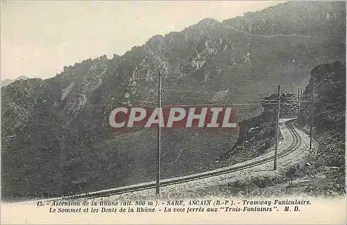 Cartes postales Ascension de la Rhune (alt 900 m) Sare Ascain (B P) Tramway Funiculaire Le Sommet et les Dents d