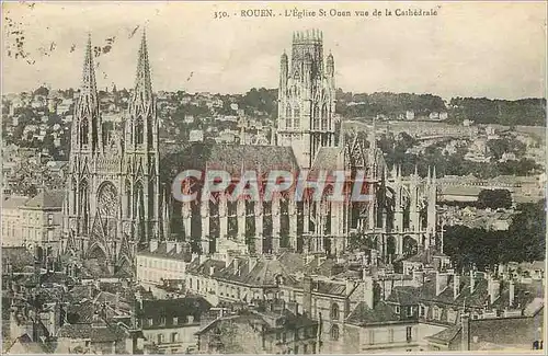 Cartes postales Rouen L'Eglise St Ouen vue de la Cathedrale
