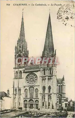 Cartes postales Cathedrale de Chartres La Facade