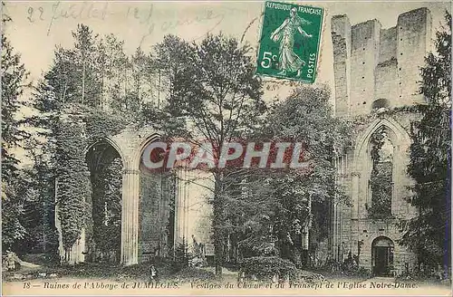 Cartes postales Ruines de l'Abbaye de Jumieges Vestiges du Choeur et du Transept de l'Eglise Notre Dame