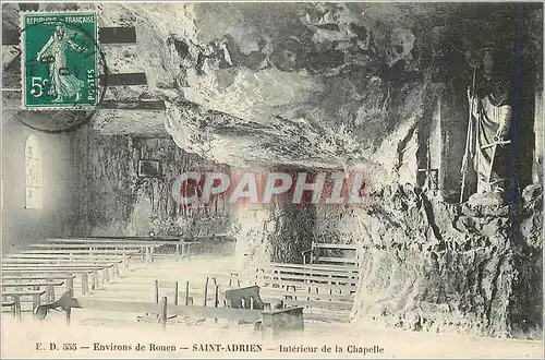 Cartes postales Environs de Rouen Saint Adrien Interieur de la Chapelle