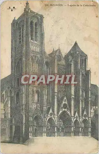 Cartes postales Bourges Facades de la Cathedrale