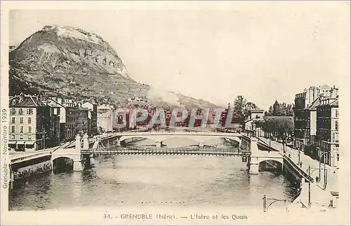 Ansichtskarte AK Grenoble (Isere) L'Isere et les Quais