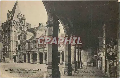 Cartes postales Blois Le Chateau Aile Louis XII Vue a travers les Colonades