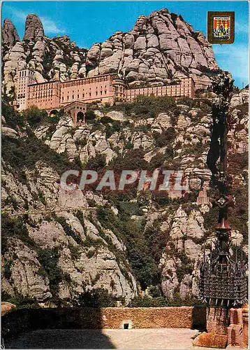 Moderne Karte Montserrat Vue du Monastere des le Chemin de la Sainte Cave