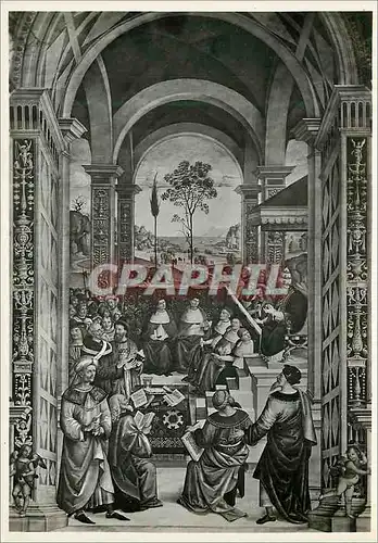 Cartes postales moderne Siena Cattedrale (Libreria Piccolomini) Enea Piccolomini tiene assemblea in Mantova per la Croci